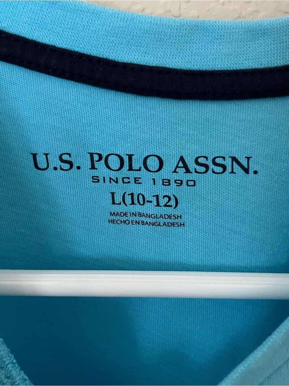 U.S. Polo Assn. Boys Turquoise Blue Crewneck T-Shirt Large 10/12 - Picture 3 of 4